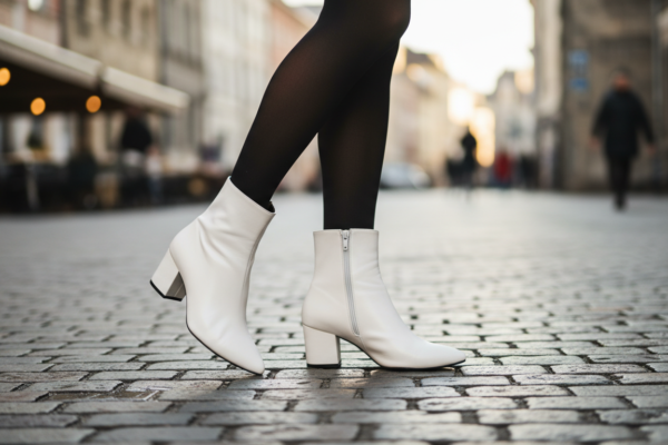 Białe buty do czarnych rajstop czy takie zestawienie może wyglądać stylowo?