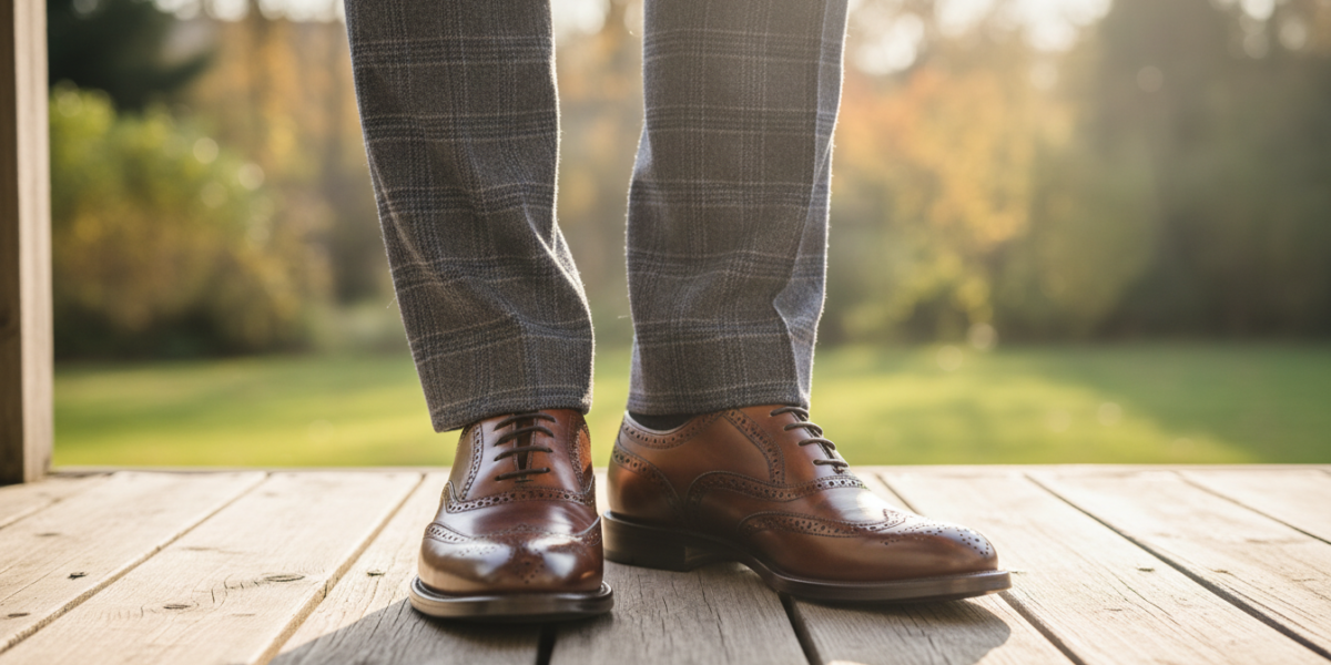 Jakie buty do spodni w kratę męskie?