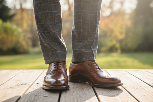 Jakie buty do spodni w kratę męskie?