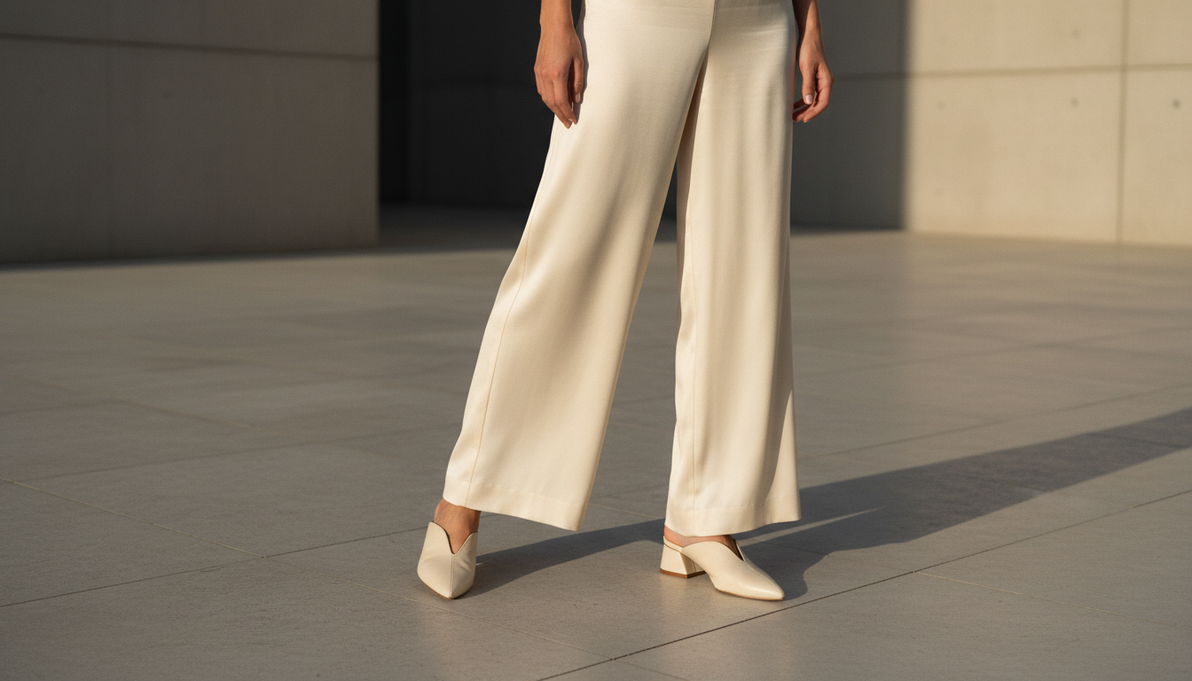 Czy płaskie obuwie pasuje do eleganckiego kombinezonu typu palazzo