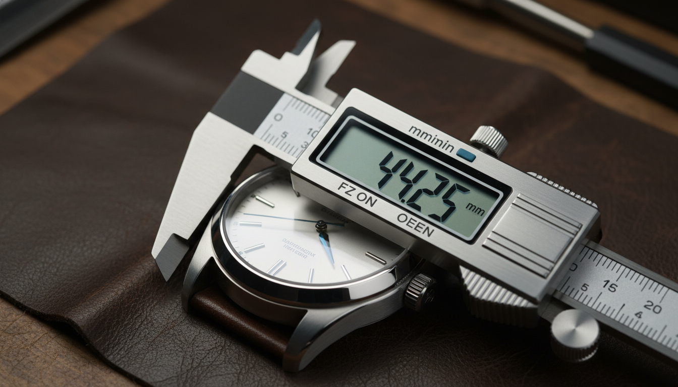 Jak zmierzyć średnicę koperty zegarka z koronką i bez niej